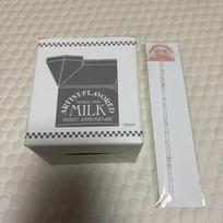 Selling a RED VELVET 6th Anniversary Milk Glass + Stirrer.