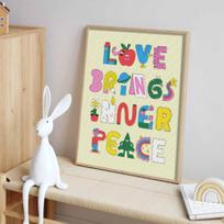 Diamond painting kit. full diamond round mosaic LOVE BRINGS INNER PEACE handmade. home decoration gift Round 20x30cm