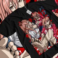 Power TShirt Chainsaw Unisex Makima Denji Anime Unisexga Waifu Sweater Gift Shirt S
