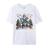 Husky Dog Christmas Tree Merry Christmas Matching Xmas Tshirts Print Tshirt Unisex T Shirt Hot Sale Short Sleeve Oneck S