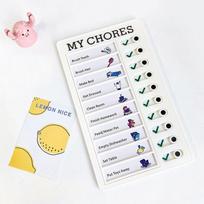 List Children's Self-discipline Punch Card Chore Chart Memo Plastic Board Student Message Checklist letter