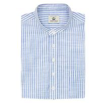Thomas Bailey Linen-Like Striped Henley Neck Shirt Blue 1Ththa5Msu134 Blue/100(2)