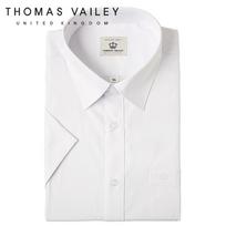 Thomas Bailey Men'S Dress Shirt - Spandex Rayon Classic Fit Short Sleeve Shirt White F347 White/110