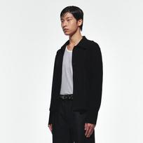 I Earth Raw Edge Cotton Shirt [Black] Black/M