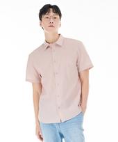 Chase Cult Men'S Linen Blend Essential Short Sleeve Shirt-Cbrk5525D0P Pink/95