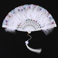 Fur,Plastic Vintage Hand Fan Folding Fan Woman Japanese Style Dancing Fans Feather Fan Foldable Fans Party Favors Home Decor