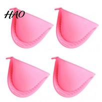 Grill Pan Handling Gloves 4Pcs Silicone Oven Mitts Heat Resistant Kitchen Mittens Pinch Anti-Scald Potholders Non-Slip Cooking Versatile Mini rožinė