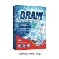 24pcs/box Drain Clog Remover Powerful Cleaning Declogger Sink And Drain Cleaner Pipe Tablets For Bathtub Toilet Bathroom Laundry A