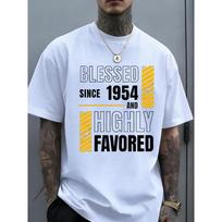 European Size 70Th Birthday Blessed Football Fan Happy Birthday T-Shirt Product Image Same Style for Men And 2026 Summer Sleeved Printed T-Shirt S