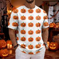 Men's Halloween Printed Short Sleeve T-Shirt for Costume Party S smėlis