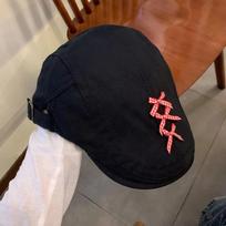 Y2k Bowknot Berets Cotton Flat Visor Hat New Bow Newsboy Caps  Painter Hat juoda