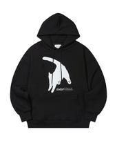 Color Blind Pow Wow Cat Fleece Hoodie Black M