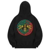 Khan 6312 Khb0031 Bumblebee Maze Fleece Hoodie - Black L