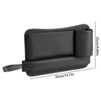 Car Seat Gap Filler Multifunctional PU Leather Console Side Pocket Organizer Soft Pad Plug Spacer Universal Car copilot black