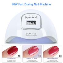 SUN X9 Max UV LED Nail Lamp, Fast Drying Gel Nail Polish Dryer, 57LEDs, Home Use, Nail Lamp with Auto Sensor for Manicure Salon us