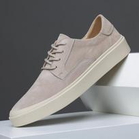 Madingi natūralios odos vyriški laisvalaikio batai su raišteliais Patogūs vaikščiojimo avalynė Kvėpuojantys vyriški odiniai batai vyrams Zapatos Hombre 38 smėlis