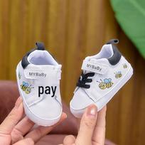 Soft Sole Sports Shoes for Babies (0-12 Months) - White Walking Sneakers Inner Length 13CM (80g) juoda
