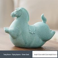 Pink Ceramic Rocking Horse Ornament: Small, Cute Desktop Décor and Creative Handcrafted Gift