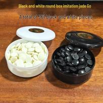 Brangdy Imitation Jade Go Chess Pieces Set with Bamboo Jar