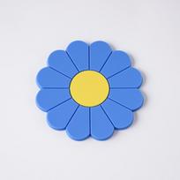 Anti-slip Car Cup Coaster Flower Silicone Cup Pad Durable Cup Coaster  Dining Table mėlyna