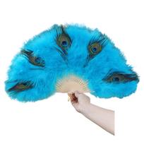Hand Fan Fashion Fan Feather Bridal Plumages Fan Folding Fan Handheld Flapper Fan Wedding Dancing Party Photo Shoot Fan 7