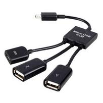 3in1 Micro USB HUB OTG Male to Female Dual USB 2.0 Adapter Cable for Samsung juoda