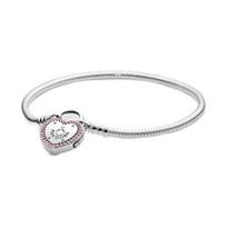 Pandora širdies pakabuko apyrankė Moteriškos apyrankės Sidabrinė 596586FP Box,17CM white