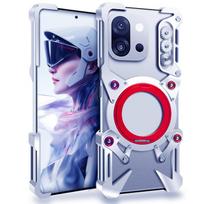 Prabangus tuščiaviduris metalinis dėklas Oneplus 13T, dangtelis Oneplus 13R 13s 13, aliuminio buferis, įmontuotas 360° laikiklis su apsauga OnePlus 13R sidabras