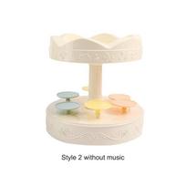 Carousel Automatic Rotating Cake Machine Lights Music Macarons Dessert Display Turntable Rack Cupcakes Holder