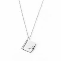 Stainless Steel Custom Text Locket Opening Book Pendant Couple Personalized Charm Necklace Friendship Lover Jewelry Gift 50cm&Gold beige