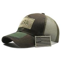 Men's Tactical Camouflage Baseball Cap with Velcro Patch and Sun Protection Adjustable
