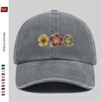 pc pcs Adjustable Trucker Baseball Cap for Men  Women  Vintage Washed Floral Print Sun Hat with Buckle Strap Lightweight Wa 1pc
