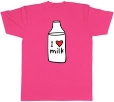 I Love Milk Mens T Shirt Funny Milk Bottle Unisex Tee Gift 3 L