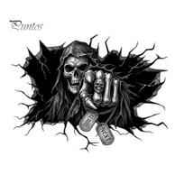 Dark Gothic Home Decor Grim Reaper Wall Sticker, 3D Breaking Through Art Decal, Ghost Scary Skull Mural for Bar Pub Halloween Party Supplies Decal 1pc