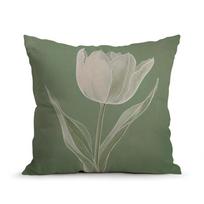 1Pc imitate Linen Line Art Tulip Blend Throw Sofa Waist Pillow Case Cushion Cover Home Decor Summer 45x45cm Pillowcase 45x45cm