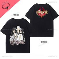 Aerosmith Aero Force One Music Band Retro Unisex Tshirt Hard Rock Lovers Clothing Vintage 90s Rock Music Apparel Festival Top S