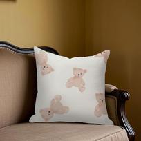 Teddy Bows square Jacquard Pillow Cover for Sofa Office Waist Cushion Cover Home Decorative Pillowcase 40x40cm