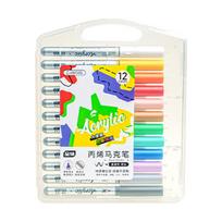12/24/36 Color Acrylic Marker for Painting on Paper Wood Stone Glass Fabric, Waterproof Acrylic Paint Pen Brush Tip
