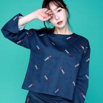 Something Acoustic Spandex Denim All-Over Embroidery Shirt Denim/Free