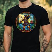 T-Shirt Herren Pirat Buntglas Motiv Baumwolle Größe XS bis 5XL M