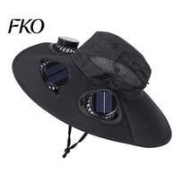 Solar Powered Cooling Hat Sun with Detachable Fan Design, Three Fans UPF 50+ Bucket Hat, Adjustable Fit Outdoor Type-C Charging, Power Battery Backup A