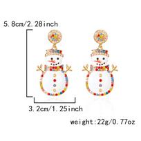 Colorful Crystal Rhinestone Drop Christmas Snowman Earrings Stud for Women Holiday New Year Xmas Party Jewelry Gift