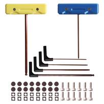 3D Printer Tool and Accessory Kit: T-Wrenches with Magnets, 6 Wrenches, 16 Magnets, 16 M3 Nuts and 12 M3 x 8 mm Screws.