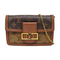 [Pre-Owned] Louis Vuitton Dauphine Chain Wallet 'Brown Monogram Reverse Canvas' - Good #GLW7DB ONE SIZE