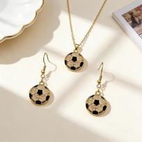 Rhinestone Ball Ear Jewelry Set Football Football Ear Hooks  Athletes Sports Fans Football