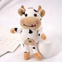 Plushie Milk Cow Plush Keyring Cartoon Animal Animal Stuffed Doll Keychain  Student Gift juoda