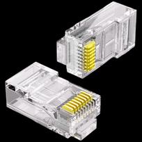 Shengwei Cat6 Gigabit RJ45 Connectors, 50U Gold-Plated, 100-Pack