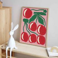 Diamond painting kit. full diamond round mosaic cherry fruit handmade. home decoration gift Round 20x30cm