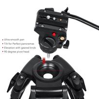 67 Inch Tripod Stand Professional Video Tripod Heavy Duty Aluminum Alloy with Detachable Fluid Drag Pan Tilt Head and Quick Release Plate   Load 10k