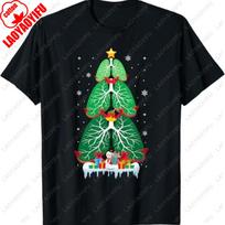 Lung Christmas Tree Lady Tshirt Snowunisex Respiratory Therapy Xmas Unisex Unisex Cotton Therapist Teetops Graphic T Shirts Gift S